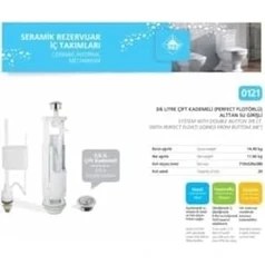 Resim Mabeyn 3/6 Litre Çift Kademeli Klozet Rezervuar Iç Takım 
