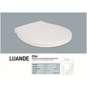 Resim Luande Yavaş Kapanır Thermoplast Klozet Kapağı Klasik Model Arkası Oval Gelen Klozetlerle Uyumludur Beyaz 