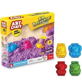 Resim Art Sand 3d Hayvanlar Seti 500 Gr. - Oyun Kumu Seti - Kinetik Kum Seti - Natural Kum - Doğal Kum Renkli 