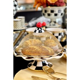 Resim Arter Home Damalı Siyah Küçük Boy Kek Standı 