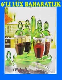 Resim 6'lı Lüx Baharatlık ve Tuzluk Seti Cam Görünümlü 