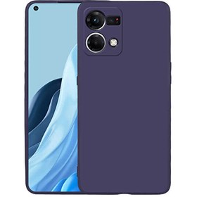 Resim Oppo Reno 7 Mat Lux Kamera Korumalı Premier Mat Silikon Lacivert Kılıf 