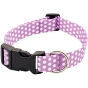 Resim Pettagart Puantiyeli Lila Küçük Irk Köpek Boyun Tasması M Boyun 25 Cm X 40 Cm / 2 Cm Çok Renkli 