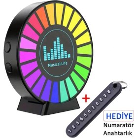 Resim Babikamium Rgb Sese Duyarlı Ritim Animasyonlu Müzik Ekolayzer 22 Ledli Şarjlı Kokulu LED Disk 