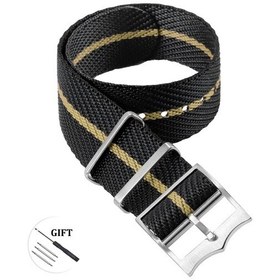 Resim Premium Naylon Saat Kayışı Rolex İçin Tudor Ordu Askeri Kayış Seiko Kumaş Black Beige 22mm 