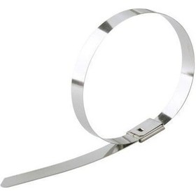 Resim Paslanmaz Çelik Kablo Bağı Cırt Kelepçe 7,9x300 Metalik 304 Kalite Tork 100 'lü Paket 