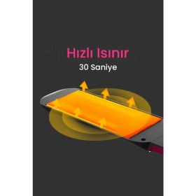 Resim DEMPOWER Dp-08 Seramik Kaplı Pembe Detay Saç Düzleştirici 