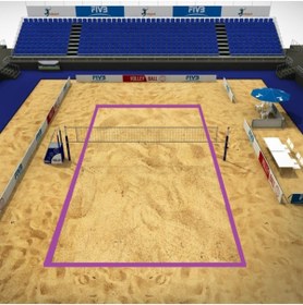 Resim ÖZBEK Plaj Voleybol Saha Çizgi Şerit Takım Mor - Beach Voleybol Saha Şeridi 8.00mt X 16.00mt 