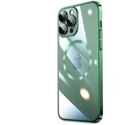 Resim Mobilzone iPhone 14 Pro Max Uyumlu Wireless Şarj Özellikli Sert PC Zore Riksos Magsafe Kılıf-Koyu Yeşil 