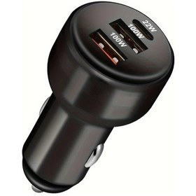 Resim Gaojunshop01 1 Adet Evrensel 3ü1 Arada 22w Pd Usb C Ve 100w Çift Usb A Hızlı Araç Şarj Aleti Siyah 