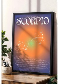 Resim Scorpio Akrep Burcu Çerçeveli Tablo Aura Enerji Renkleri Astrolojik Takım Yıldızı Sembolü 