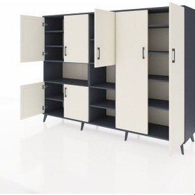 Resim Hyperion Dolap 13 Raflı 7 Kapaklı 220x44x163 Antrasit-aytaşı/antr Antrasit-aytaşı/antrasit 