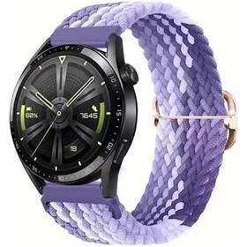 Resim Cloud011 Grape Purple 20mm Nylon Esnek Huawei Samsung Uyumlu Xiaomi Akıllı Saat Kayışı 