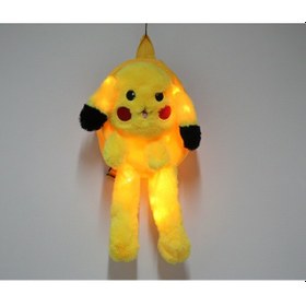 Resim Peluş Işıklı Oynar Kulaklı Pikachu Sırt Çantası 
