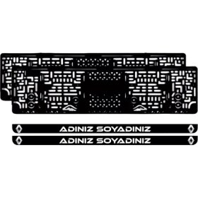 Resim Kapbirhediye Kişiye Özel Renault Tasarımlı Araç Plakalık (Siyah) 