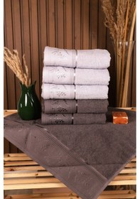 Resim Özdilek Ditsy 6'lı Pamuklu Su Emiciliği Yüksek 50 80 El Yüz Havlusu Antrasit-gri Çok Renkli 