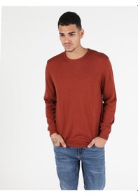 Resim Colin's Regular Fit Bisiklet Yaka Erkek Tarçın Kazak CL1051445_Q1.V2_COR Kahverengi 