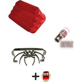 Resim Cg Çita Kırmızı Stop Camı+örümcek+stop Çakar Ampülü Beyaz +hdiye Tzmnya Sticker 