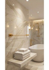 Resim Premium Gold Alüminyum Büyük Havlu Askısı Yapışkanlı Altın 