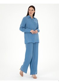 Resim Pierre Cardin Kadın İndigo Pantolon Kanvas-chino 50305978-vr028 Indigo 
