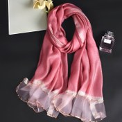 Resim 1 adet Kadın ve Erkekler için Şık Polyester Eşarp, %100 Polyester 67g/m², Boncuklu Detaylı Şık Dokuma Eşarp, Güneş Korumalı Sıcak Şal, Günlük Hafta Sonu Aksesuarı, Tatil ve Arkadaşlar için İdeal Hediye 