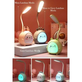 Resim Technosmart Karikatür Masa Lambası 3 Modlu Renkli Gece Lambası Çocuklar İçin ABS Malzemeden Usbli 