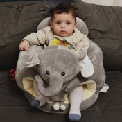 Resim LIBSIT Bebek Fil Öğrenme Sandalyesi - Sevimli Karikatür Tasarımı ile Yumuşak Peluş PVC Zemin Koltuğu, Oturma ve Kuyruklama için Ergonomik Destek, Ev ve Seyahat için Taşınabilir Bebek Sandalyesi, Bebek Sandalyesi, Eğlenceli Tasarım, Dayanıklı Yapı 