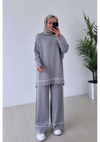 Resim Kahijab Biye Detay Merserize Takım - Gri Gri 