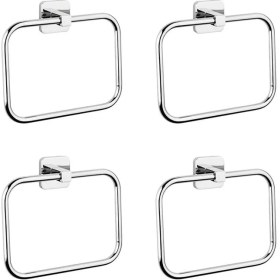 Resim Tema Banyo Kare Yuvarlak Havluluk (71708) 4'lü Paket 