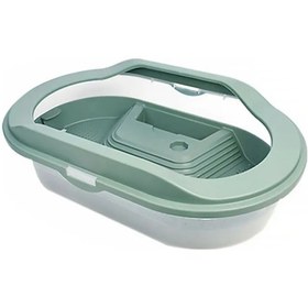 Resim Dianziye Kaplumbağa Barınma Tankı, Kaçmayı Engelleme, İki Katlı Tasarım, Kuru Ve Su Bölümleri, Kuzey Avrupa Yeşili 35.5x21.3x12.3 Cm 