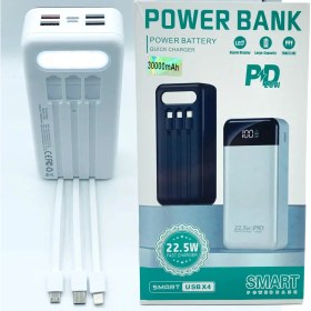 Resim Pd 22.5W 30.000 Mah Dijital Göstergeli Kablolu Işıklı Powerbank P200 