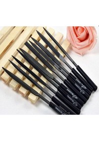 Resim Metal Ahşap Karbon Çelik Mini Eğe Seti 10 Parça 