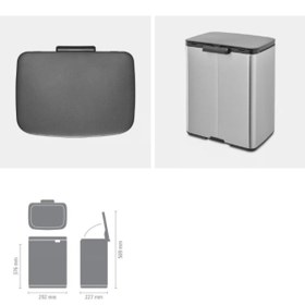 Resim Brabantıa Bo Atık Kutusu, 12L - Mat Çelik Parmak İzi Geçirmez 