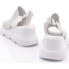 Resim Dgn 201-10765 Kadin Kalin Taban Sandalet Beyaz 