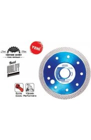 Resim Tomax Nalburkent Tomax Hassas Kesici Çaprazlı Granit Mermer Taş Beton Seramik Mavi 115X1.3 MM 10X22.23MM 