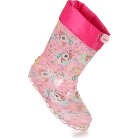 Resim Kiko Kids Unicorn Su Geçirmez Kız Çocuk Yağmur Çizmesi Pembe - Turkuaz Pembe - Turkuaz 