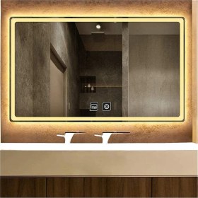 Resim Global Led Mirror 40 x 55 cm Dokunmatik Tuşlu Buğu Çözücü Ledli Banyo Aynası Dekoratif Ayna 