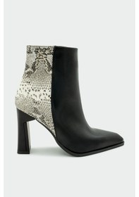 Resim Sage Yılan Derisi Kadın Desenli Fermuarlı Kadın Bot Çok Renkli 