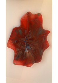 Resim Mavi Yeşil Kırmızı Beyaz Ebruli Geometrik Epoksi Bardak Altlığı Mavi - Yeşil - Kırmızı - Beyaz 