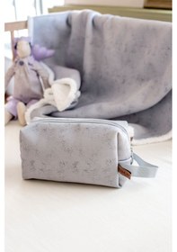 Resim Kirli Temiz Islak Organizer Çantası Solid Gri Bebek Çocuk Kıyafet Çamaşır Anne Makyaj Alezli Çanta 