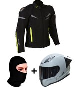Resim LS2 ProheI COLOMBIA MONT SİYAH-SARI+RAPID 2 RACE NARDO GRİ KASK+VEXO BALAKLAVA 