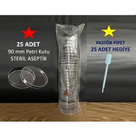 Resim Fıratmed 90 MM Aseptik Steril Plastik Petri Kabı Kutu 25'li 