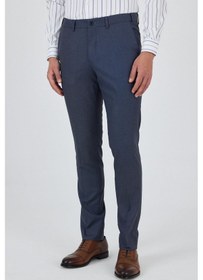 Resim İmza Mavi Filafil Yan Cep Açık Paça Slim Fit Ayarlanabilir Kemer Pantolon 1003250123 Mavi 