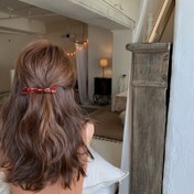 Resim Tekli Şık Retro Saç Tokası - Kadınlar için Canlı Kırmızı Fiyonk Tasarımlı Güvenli ve Rahat Saç Aksesuarı, Anneler Günü Hediyesi, Günlük & Resmi Saç Stilleri, Şık Topuz Tokası 