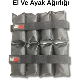 Resim El Ve Ayak Bilek Ağırlığı 2x1kg Fitness, Pilates, Kardiyo Için Uygun Siyah 