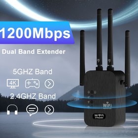 Resim Ev Kullanımı için En Hızlı WiFi Genişletici Sinyal Yükseltici - 2.4GHz / 5.8GHz Çift Frekanslı Sinyaller, 9000 Metrekareye Kadar Kapsama Alanı, Ethernet Bağlantı Noktasıyla Kolay Kurulum WiFi Tekrarlayıcı Kablosuz Sinyal Yükseltici, Uzun Mesafe, Süper Kararlı Router İnternet Geliştiricisi 