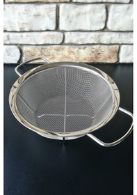Resim Paslanmaz Çelik Takviyeli Süzgeç - Sepet- Makarna Süzgeci-25 Cm Gümüş 