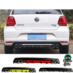 Resim Vw Polo Mk5 Yuvarlak Egzozlu Gri Difüzör Difizör Çiftli Egzoz Görünüm Arka Ek 2009-2017 