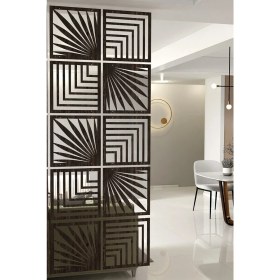 Resim Kayasan Ahşap Kayasan ® Lazer Kesim Sarkıt Paravan, Ahşap Seperatör, Oda Ayırıcı 4'lü Panel Levha Seti 