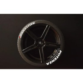 Resim Kom Auto Bridgestone Potenza Beyaz Kalıcı Lastik Yazısı Bridgestone Potenza Sticker 4 Kit 